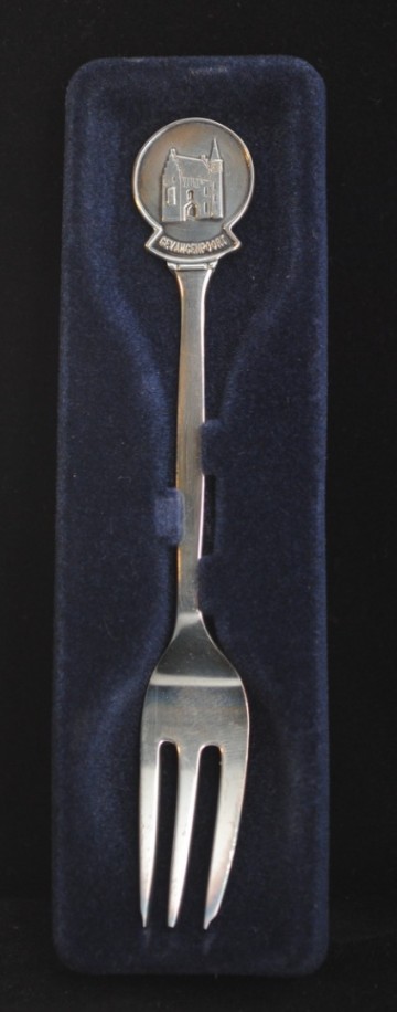 Gebaksvorkje verzilverd set van vier '750 jaar Den Haag'