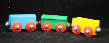 Houten trein - wagonnen - set van 3