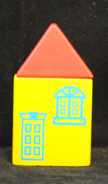 Houten trein - gebouwen - set van 3