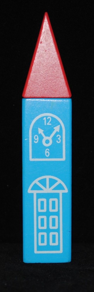 Houten trein - gebouwen - set van 3